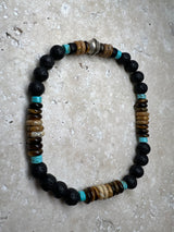 Petra Bracelet - Lava Stone / Tigers Eye / Picture Jasper / Turquoise + Navajo Bench Pearl 925