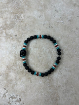 Petra Bracelet - Lava Stone / Turquoise Howlite / Jasper / Onyx Skull