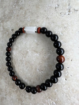 Petra Bracelet - Black Agate / Red Tigers Eye / Black Rutilated Quartz