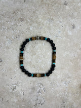 Petra Bracelet - Lava Stone / Tigers Eye / Picture Jasper / Turquoise + Navajo Bench Pearl 925