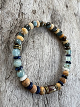 Petra Bracelet - Picture Jasper / Bronzite / Topaz / Yellow Pietersite / Hessonite Garnet