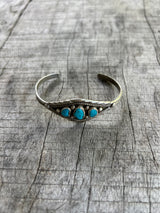 Vintage Three-Stone Turquoise Cuff