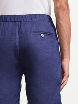 FELIPE LINEN SHORTS - NAVY BLUE