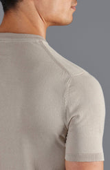Ultra Fine Cotton Knitted T-Shirt - Camel