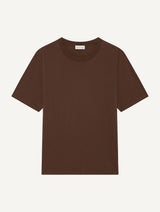 DINIS COTTON-LINEN T-SHIRT - BROWN