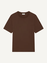 DINIS COTTON-LINEN T-SHIRT - BROWN