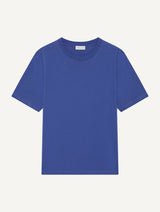 DINIS LINEN-COTTON T-SHIRT - COBALT BLUE