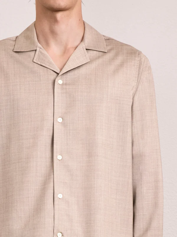 SAFRA TROPICAL WOOL SHIRT - SAND