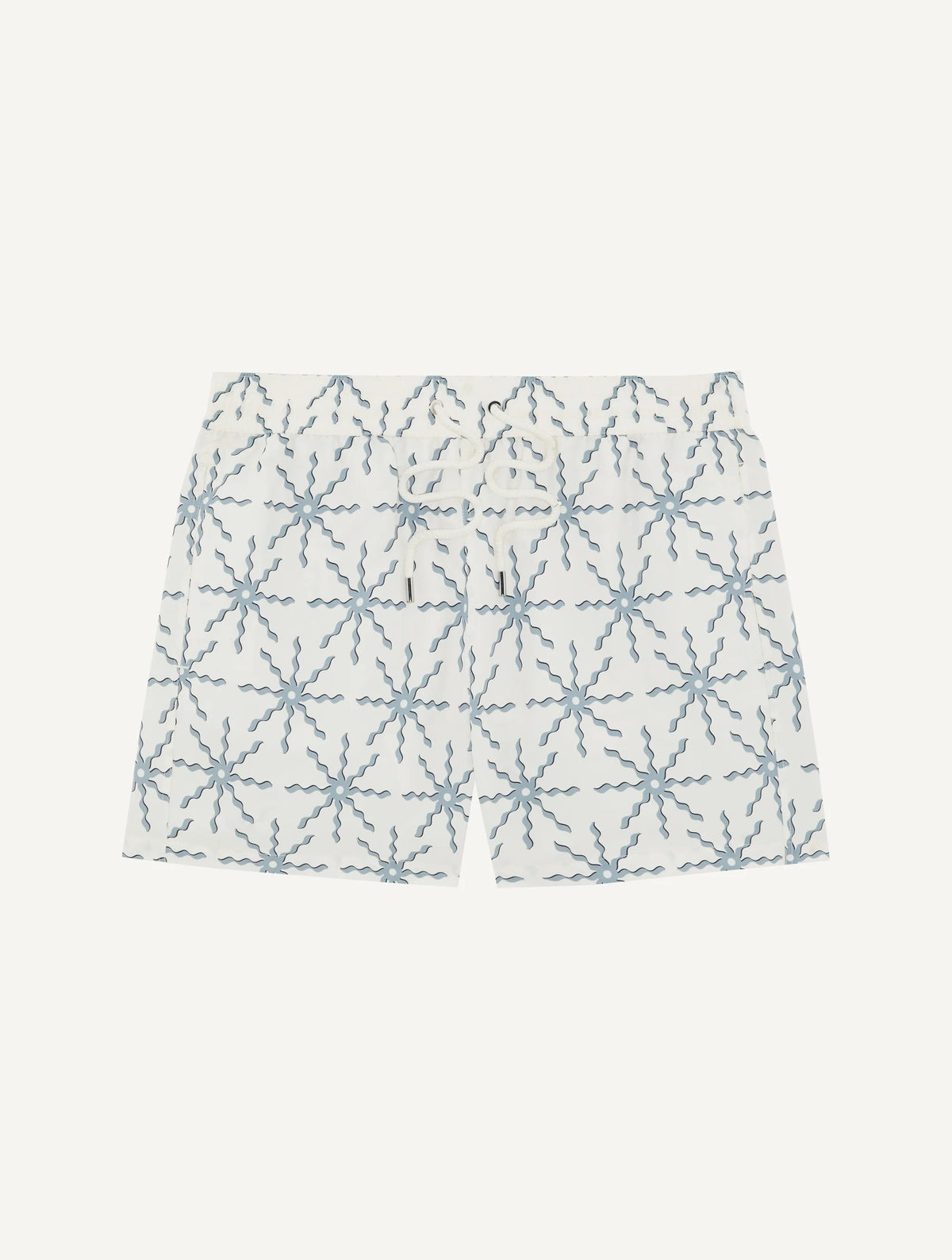 Rio Swim Short O Sol Print - Ecru & Coastal Blue