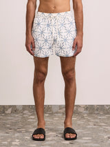 Rio Swim Short O Sol Print - Ecru & Coastal Blue