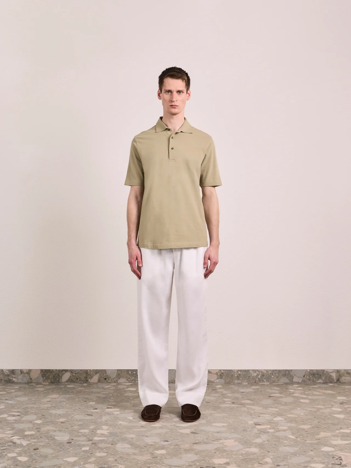 LUCA COTTON PIQUÉ POLO - PALM GREEN