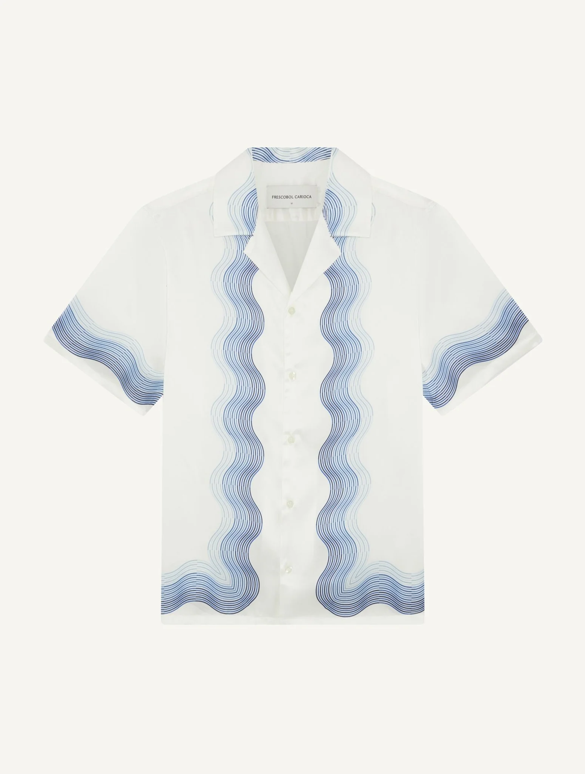ROBERTO BOX WAVE SILK SHIRT - NAVY
