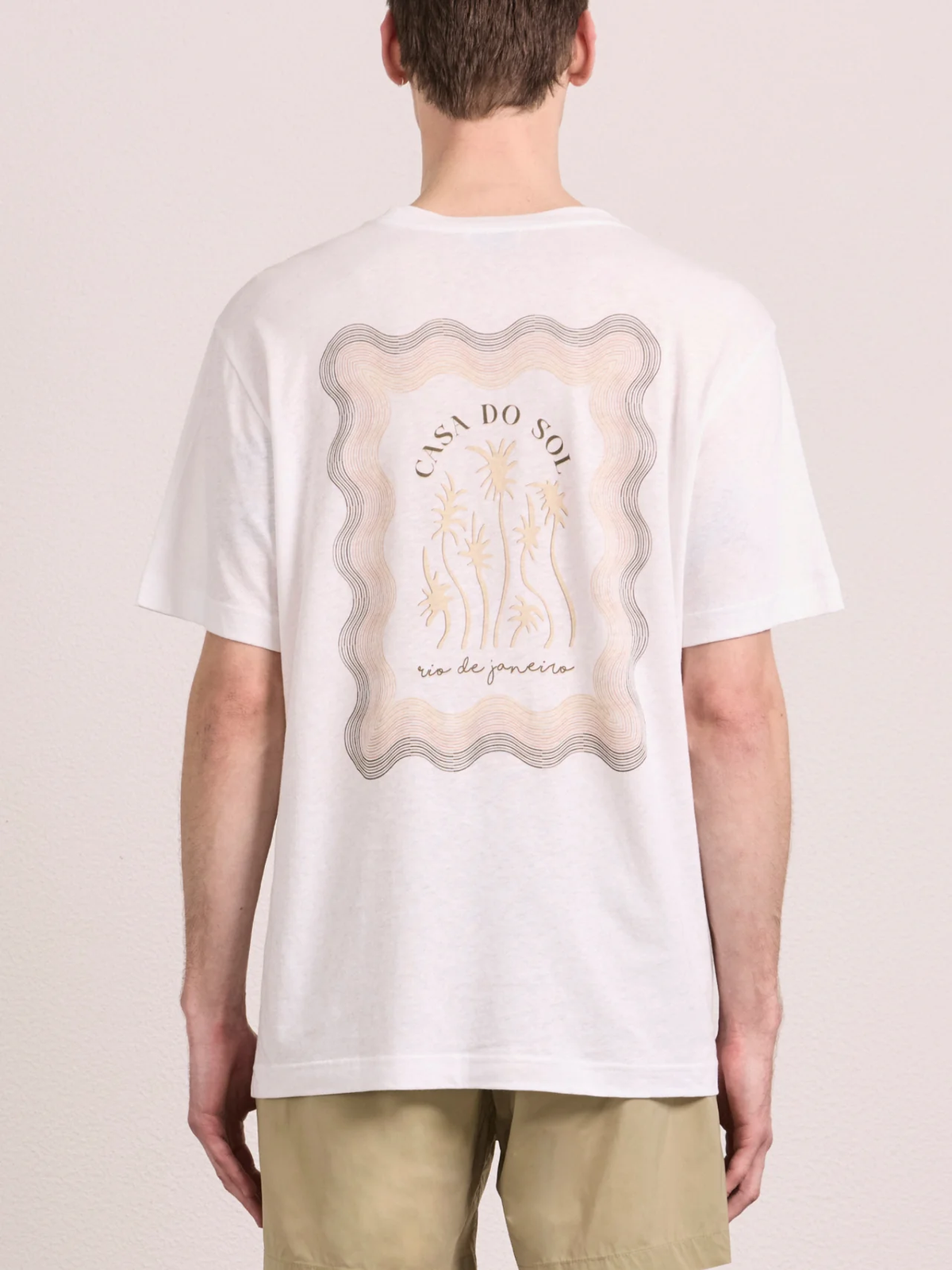 DINIS PRINTED 'BOX WAVE' T-SHIRT - PALM GREEN