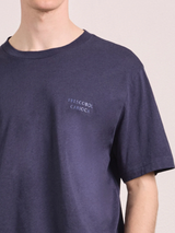 DINIS EMBROIDERED FC LOGO T-SHIRT - MIDNIGHT BLUE
