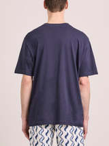 DINIS EMBROIDERED FC LOGO T-SHIRT - MIDNIGHT BLUE
