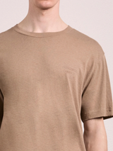 DINIS EMBROIDERED FC LOGO T-SHIRT - LIGHT BROWN