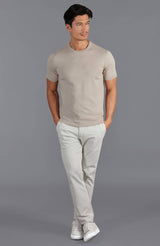 Ultra Fine Cotton Knitted T-Shirt - Camel