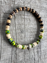 Petra Bracelet - Green Sea Sediment Imperial Jasper + Navajo Bench Pearl 925