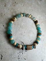Petra Bracelet - Amazonite / Picture Jasper / Turquoise Howlite + Navajo Bench Pearl 925