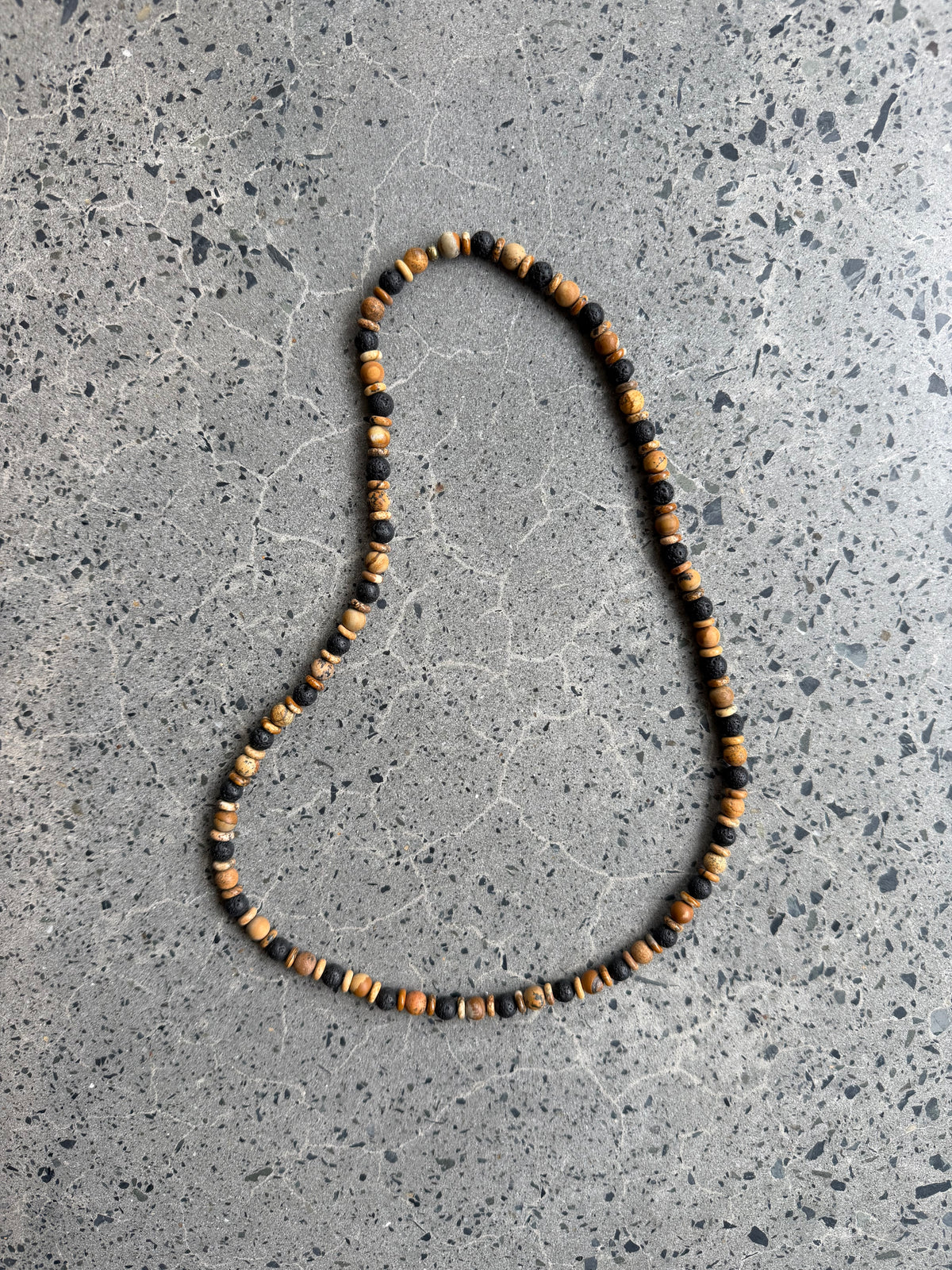 Petra Necklace - Picture Jasper / Lava Stone