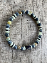 Petra Bracelet - Blue Coral / Blue Argentinian Calcite / Amazonite / Blue Sandstone / Lapis Lazuli