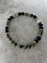 Petra Bracelet - Serpentine / Gold Obsidian / Black Rutilated Quartz
