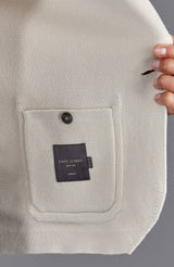 Midweight Cotton Deconstructed Knitted Blazer - Ecru