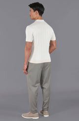 Ultra Fine Cotton Buttonless Polo Shirt - Ecru