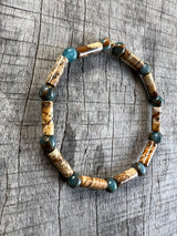 Petra Bracelet - Lake Blue Variscite / Picture Jasper