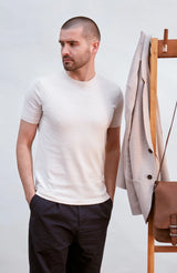 Ultra Fine Cotton Knitted T-Shirt - Ecru