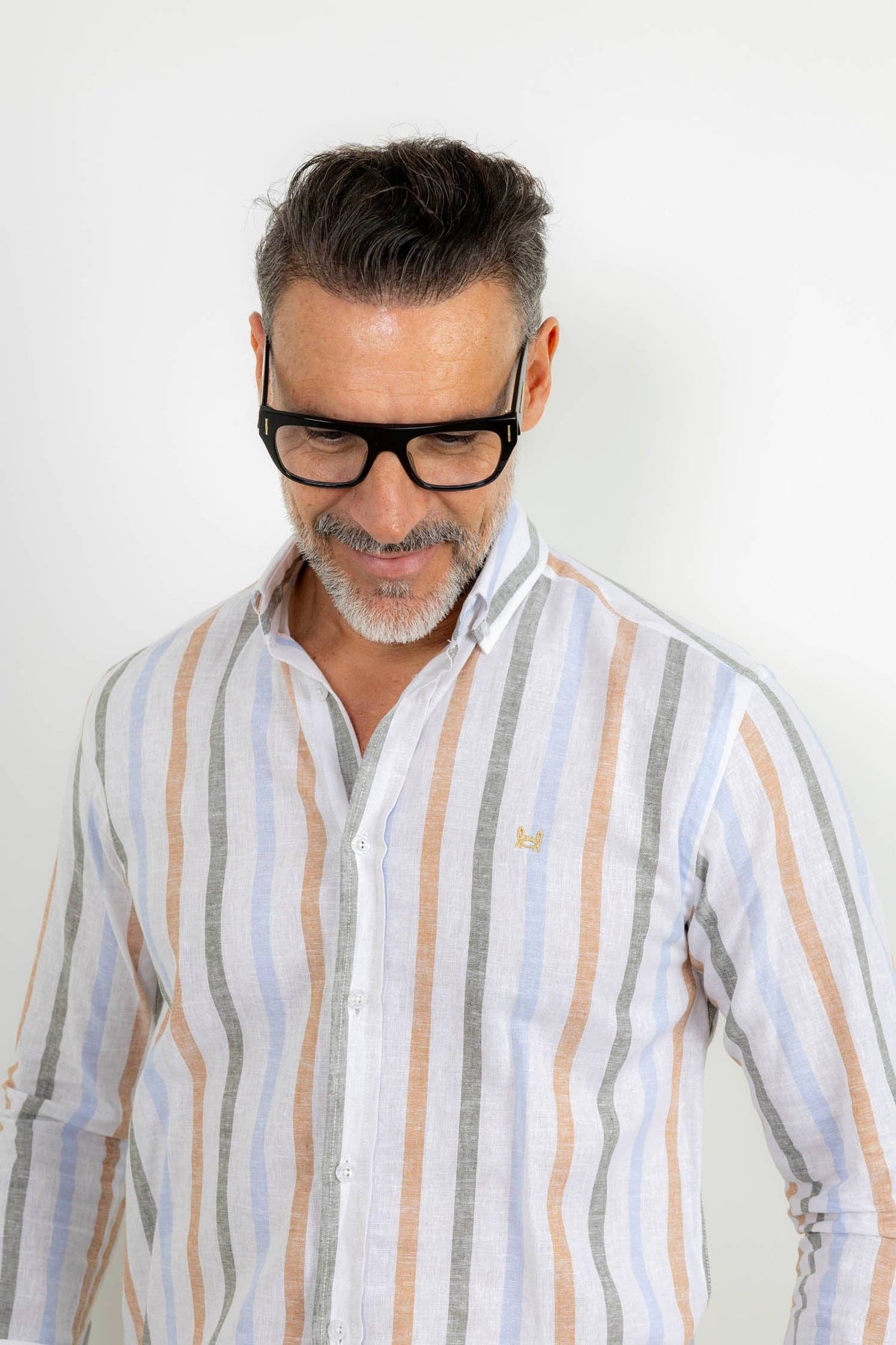 Multi Striped Linen Shirt - Marbella