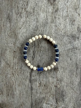 Petra Bracelet - Fossil / Lapis Lazuli / Blue Aventurine