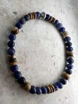 Petra Bracelet - Sodalite / Picture Jasper / Tigers Eye / Navajo Bench Pearl 925