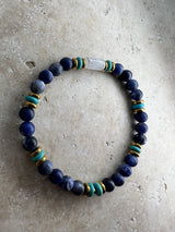 Petra Bracelet - Sodalite / Turquoise Howlite / Black Rutilated Quartz