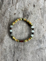 Petra Bracelet - Avocado Jasper / Topaz / Green Rutilated Quartz / Bronzite / Hessonite
