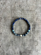 Petra Bracelet - Sodalite / Amazonite / Blue Coral / Blue Sandstone + White Pearl