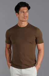 Superfine Merino Wool Knitted T-Shirt - Khaki