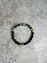 Petra Bracelet - Gold Obsidian / Serpentine / Picture Jasper / Black Rutilated Quartz
