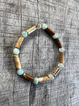 Petra Bracelet - Blue Argentinian Calcite / Picture Jasper