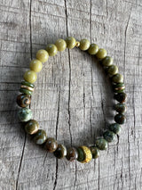 Petra Bracelet - Rhyolite / Alashan Agate / Jade