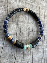 Petra Bracelet - Sodalite / Picture Jasper / Amazonite / Navajo Bench Pearl 925