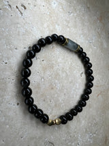 Petra Bracelet - Gold Obsidian / Black Rutilated Quartz