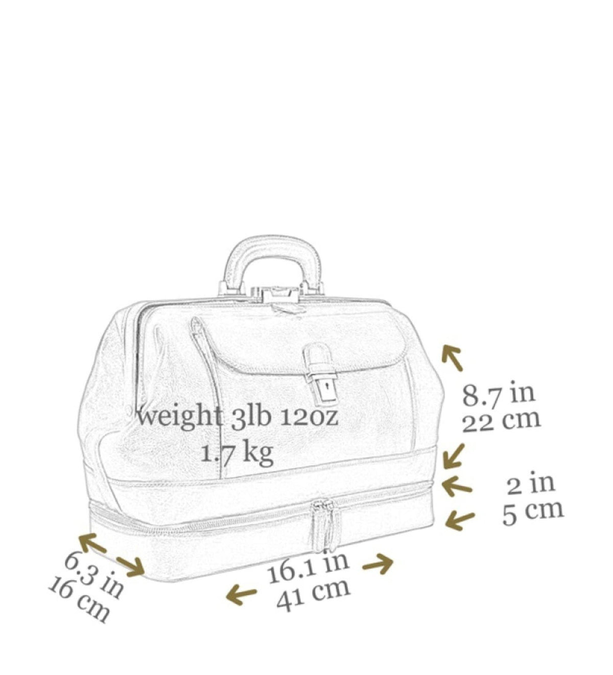 Large Italian Leather Doctor Bag - Brown