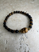 Petra Bracelet - Tiger's Eye / Lava Stone / Tiger's Eye Skull