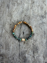 Petra Bracelet - Picture Jasper / African Turquoise / Olive Walnut