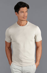 Ultra Fine Cotton Knitted T-Shirt - Ecru