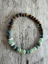 Petra Bracelet - Tiger's Eye / African Turquoise / Amazonite