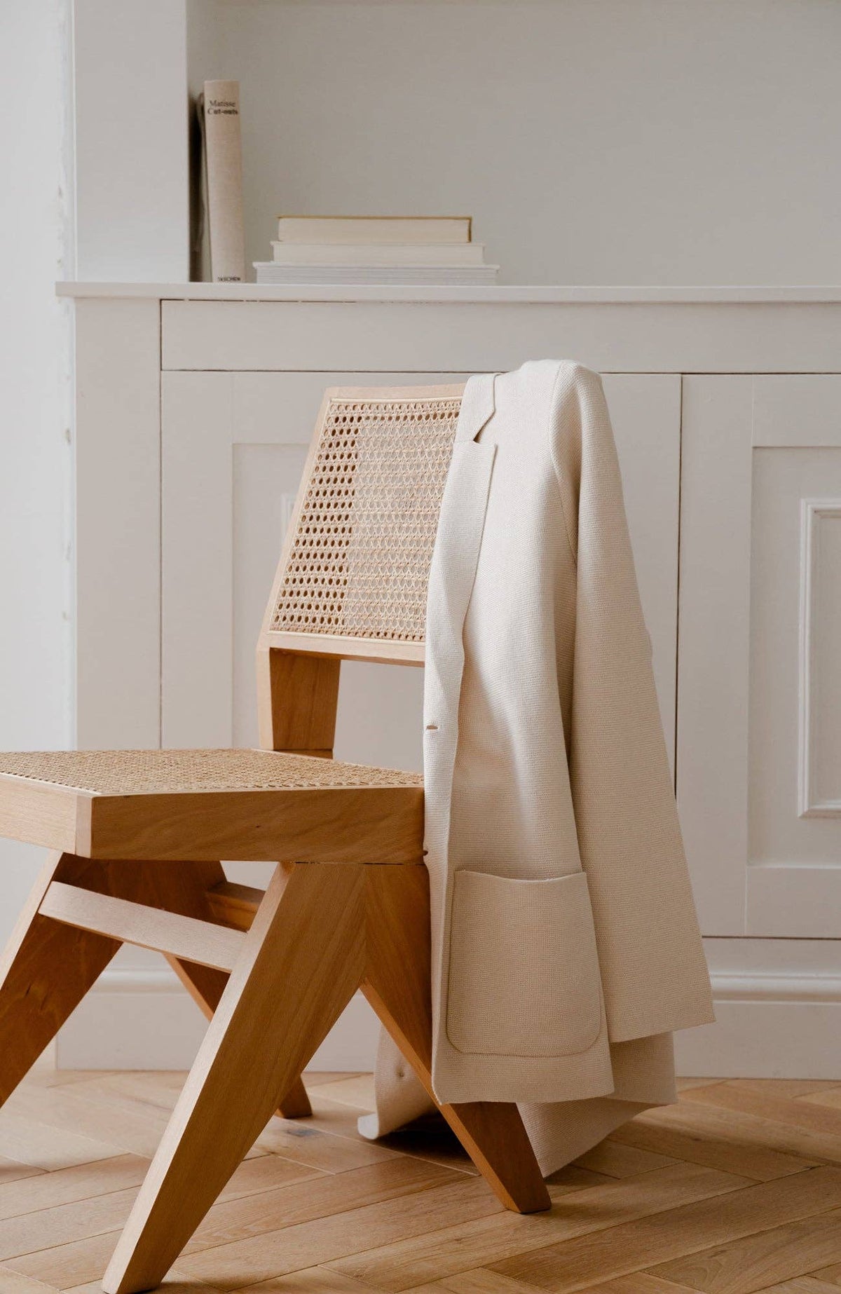 Midweight Cotton Deconstructed Knitted Blazer - Ecru