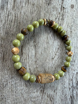 Petra Bracelet - Avocado Jasper / Tiger's Eye / Picture Jasper