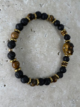 Petra Bracelet - Lava Stone / Tigers Eye / Tigers Eye Skull